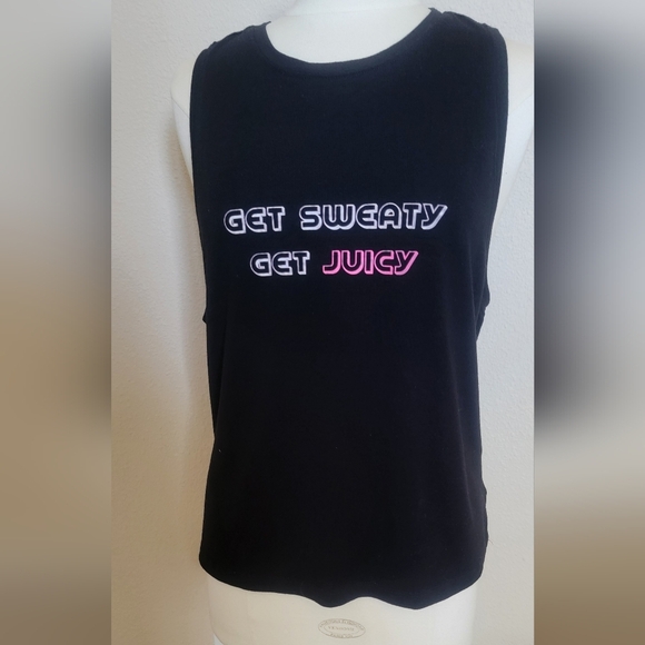 Juicy Couture Tops - JUICY COUTURE BLACK TANK - GET SWEATY  GET JUICY (sz - lg)